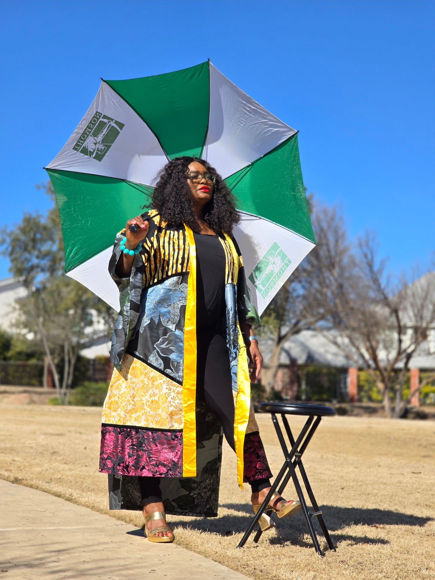 Damask Bloom Kimono (Yellow Satin)